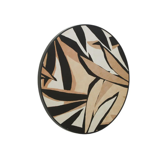 Astratto Round Wall Art In Black And Natural