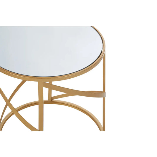 Avantis Mirrored Set Of 2 Side Tables With Loop Design Frame