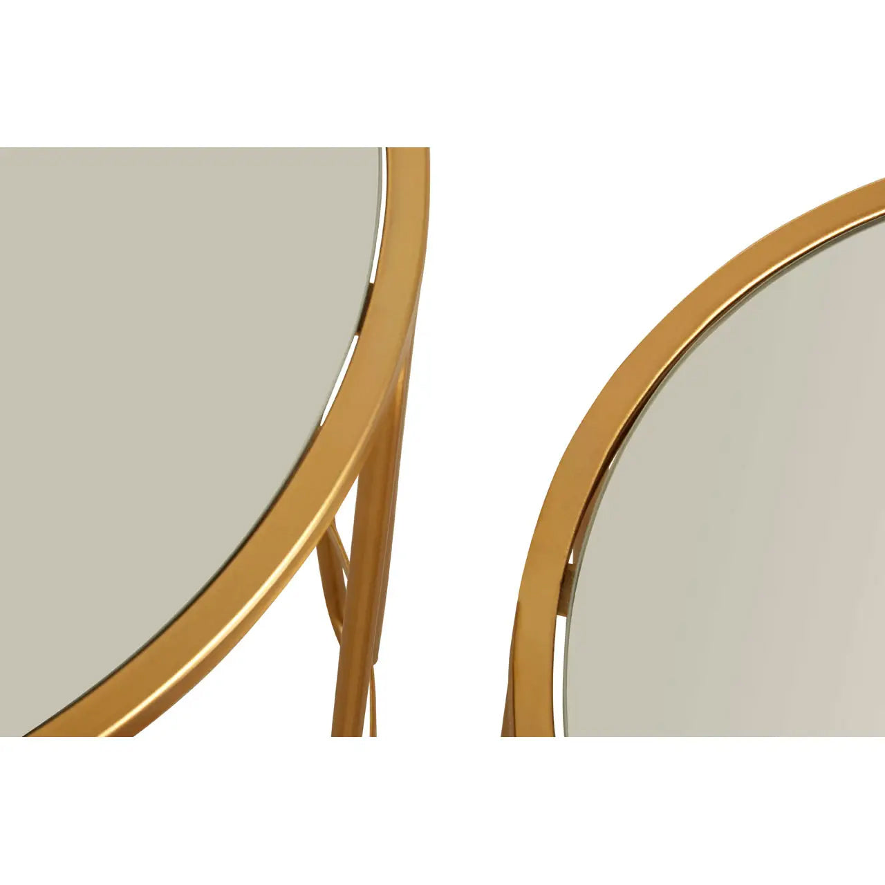 Avantis Mirrored Glass Set Of 2 Side Tables With Hairpin Design Frame