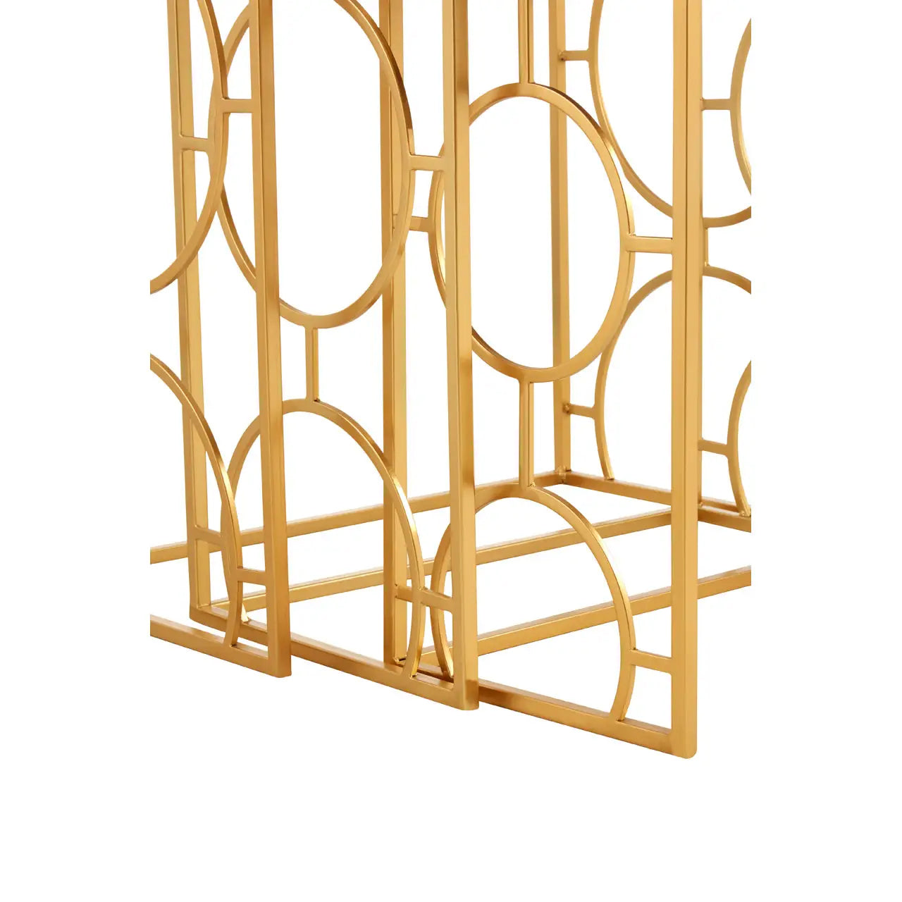 Avantis Mirrored Glass Set Of 3 Nesting Side Tables With Gold Frame