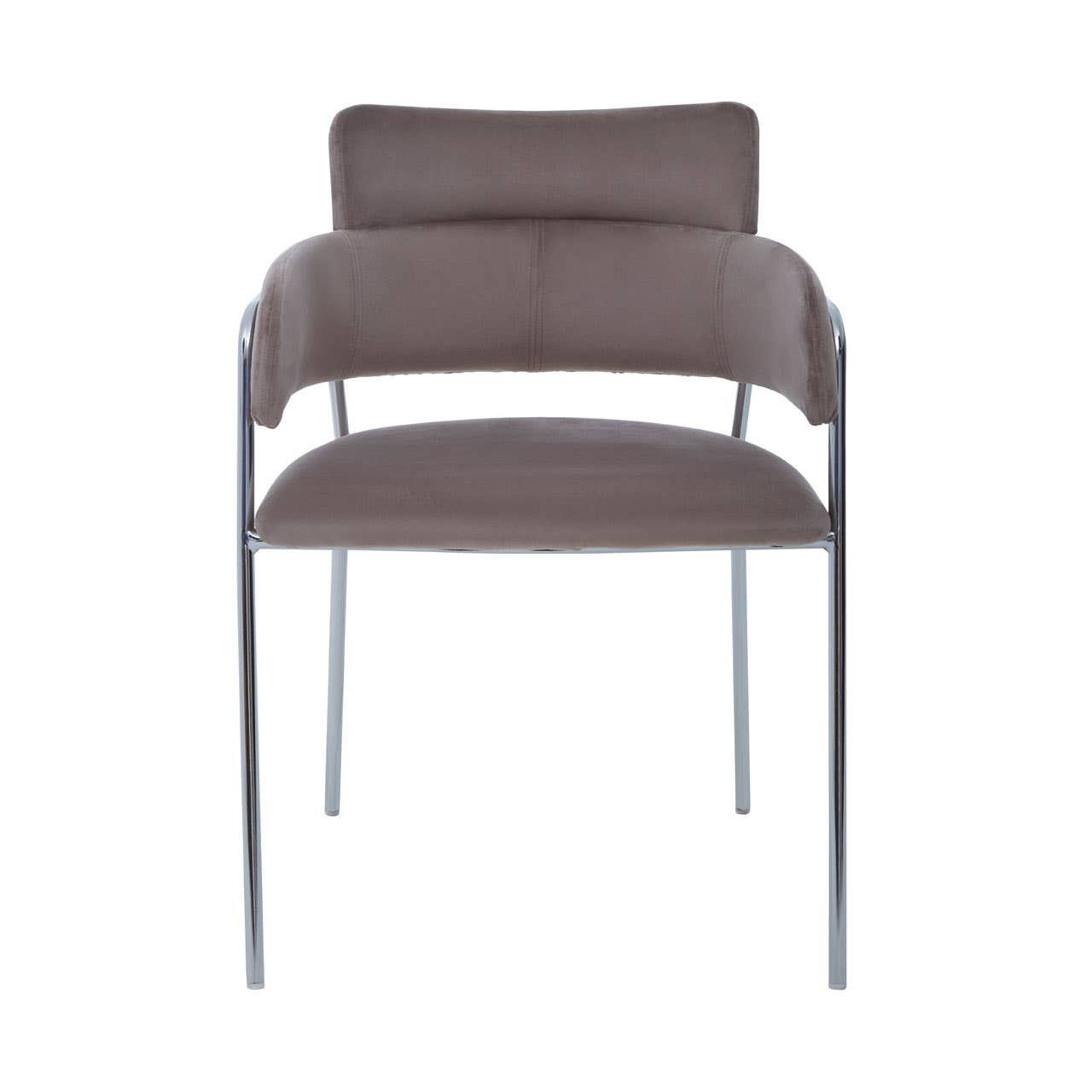 Tamzin Mink Velvet Dining Chairs With Silver Legs In Pair