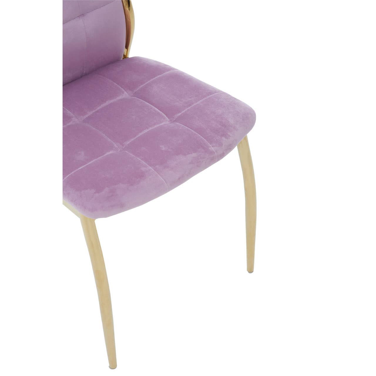 Tamzin Velvet High Back Dining Chair In Pink With Gold Legs