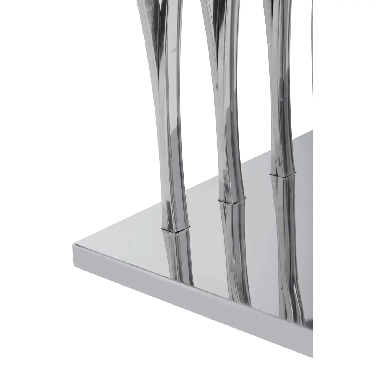 Arenza Black Marble Console Table With Silver Base