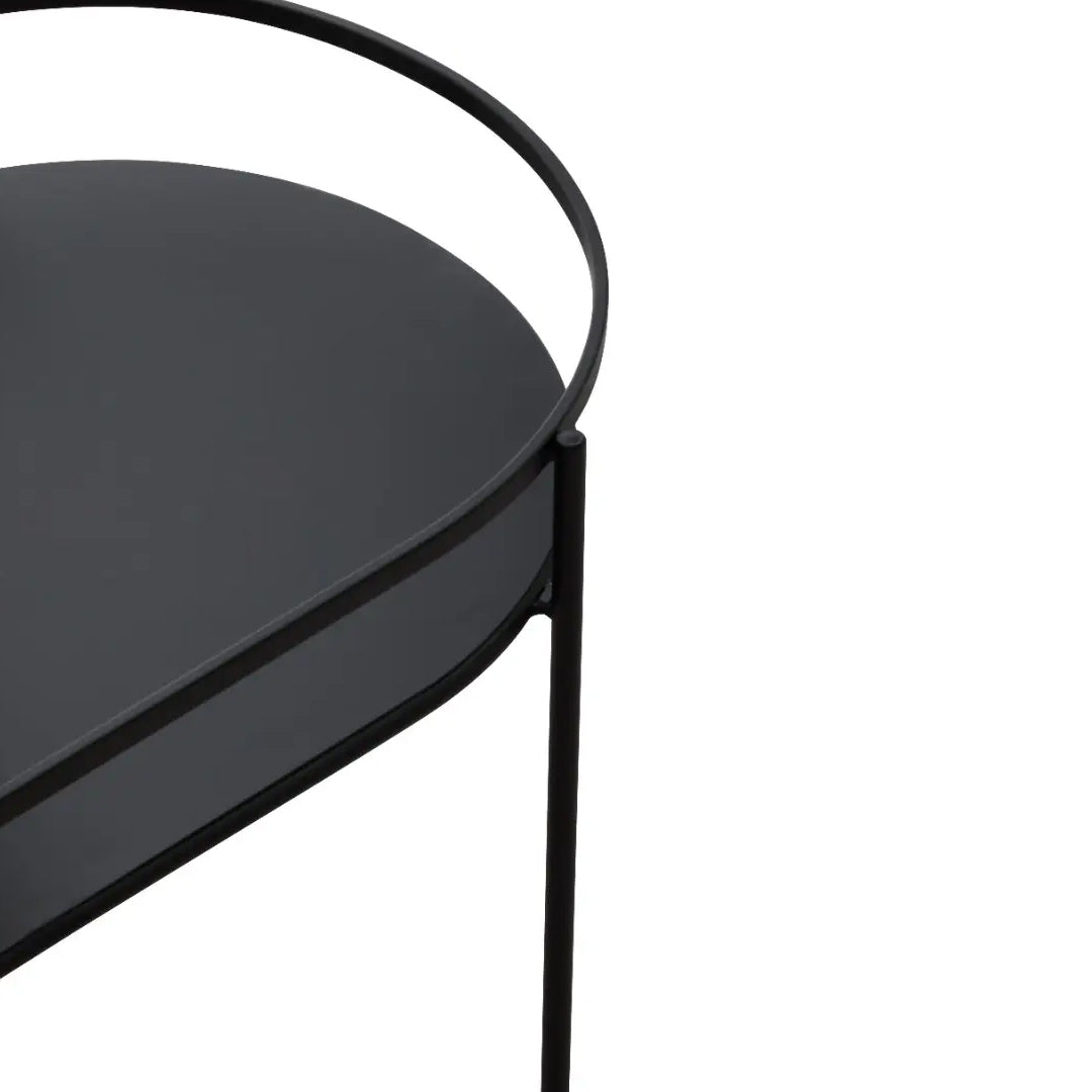 Trento Clear Glass Top Metal Coffee Table In Black