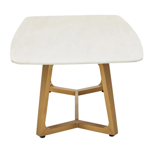 Moda White Marble Coffee Table With Brushed Gold Base