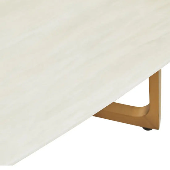 Moda White Marble Coffee Table With Brushed Gold Base