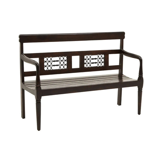 Srina Sheesham Wood Seating Bench In Dark Brown
