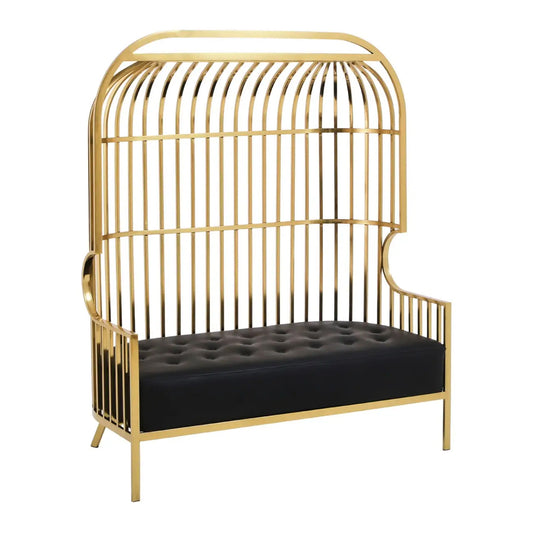 Eliza Dome Cage 2 Seater Sofa With Gold Stainless Steel Frame