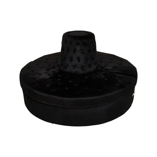 Hartford Round Velvet Tufted Sofa In Black