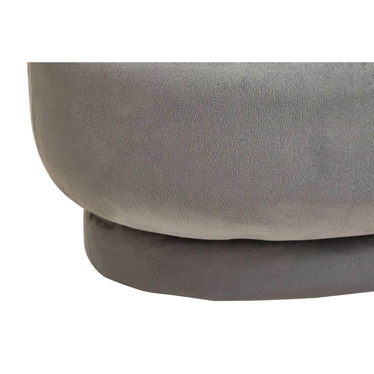 Hartford Small Round Velvet Stool In Grey