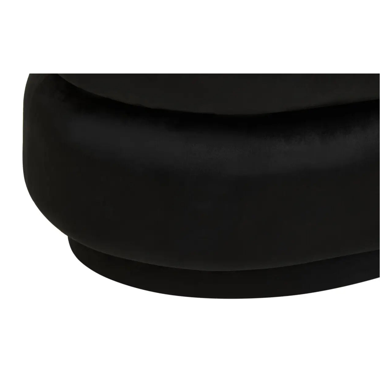 Hartford Round Velvet Stool In Black