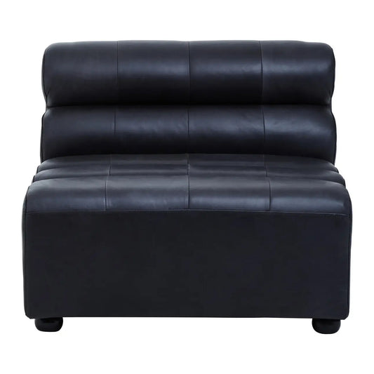 King Armless Distressed Leather Sofa Chair In Slate Grey