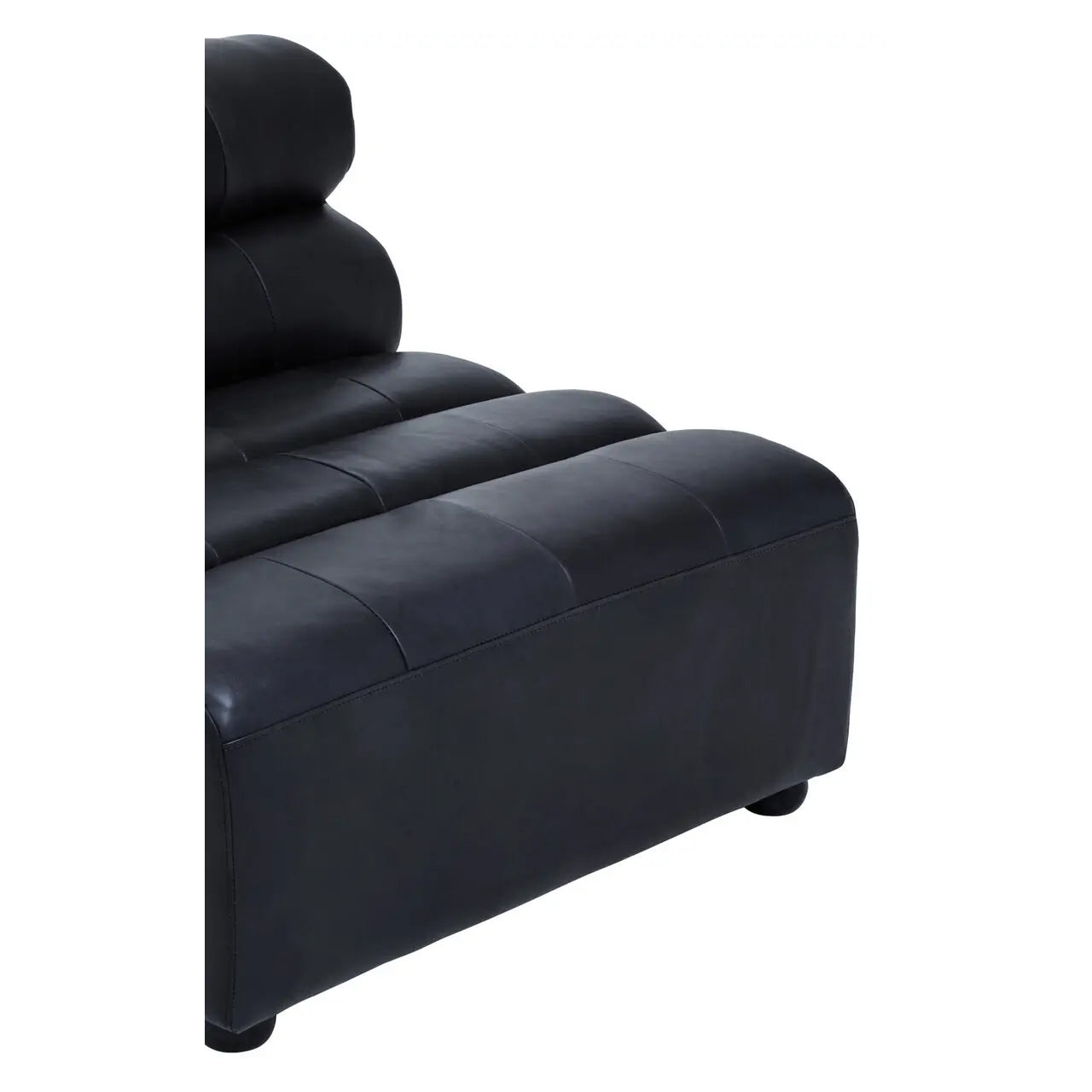 King Armless Distressed Leather Sofa Chair In Slate Grey