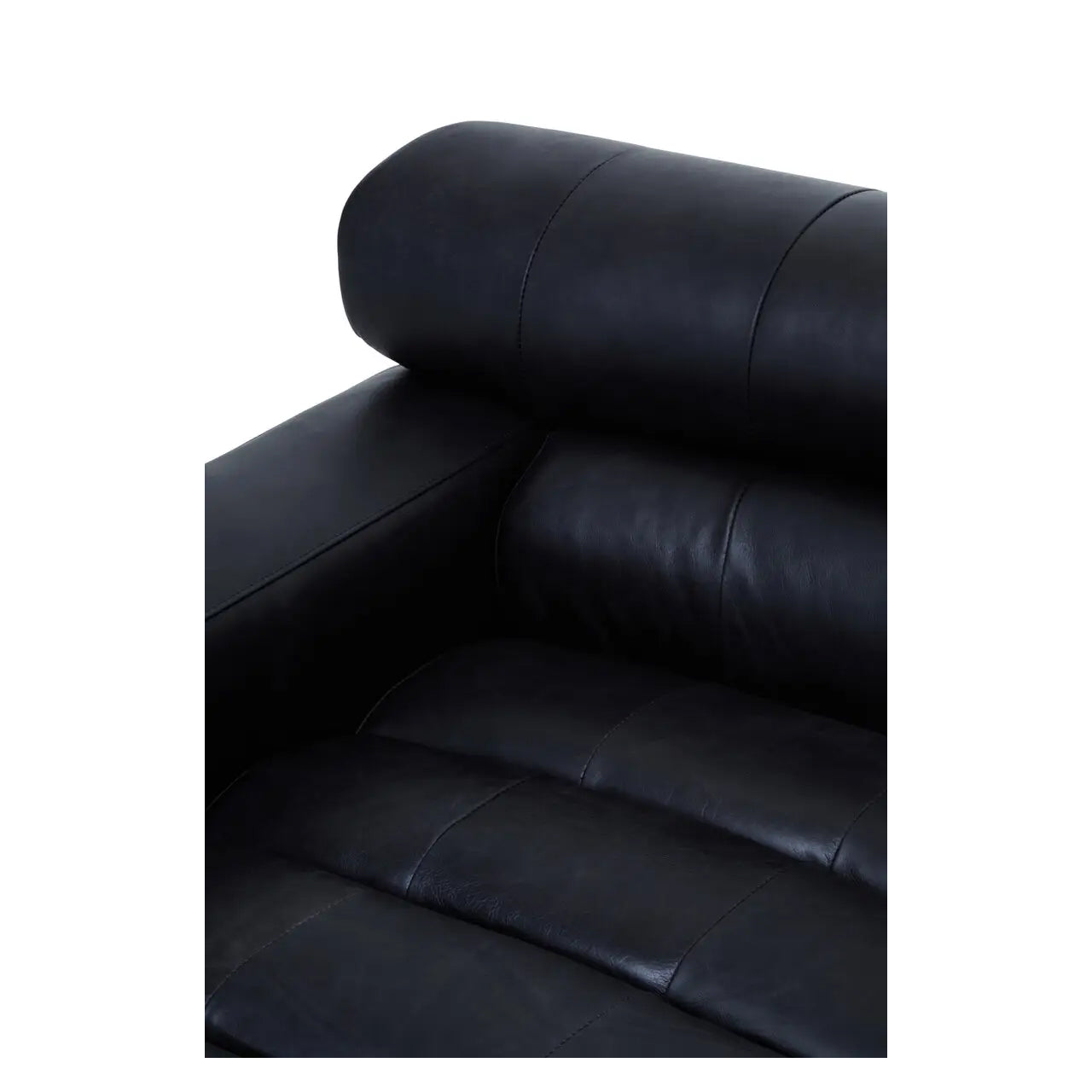 King Right Arm Distressed Leather Chaise In Slate Grey