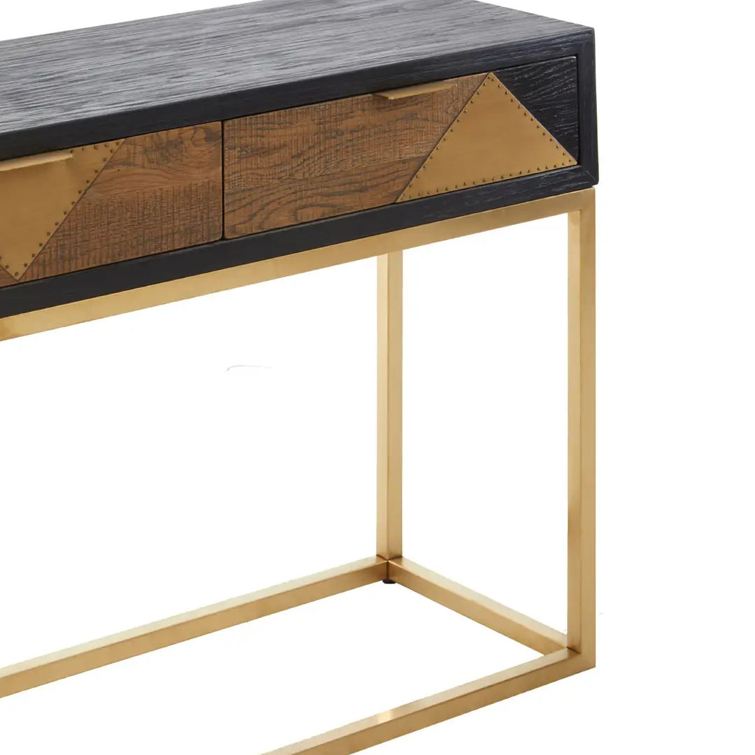 Siena Wooden Console Table In Black And Brown Oak