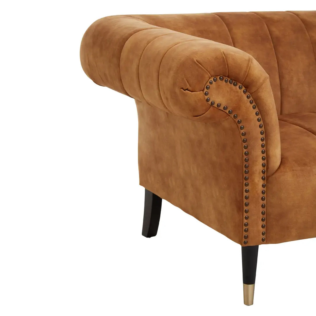 Siena Velvet 2 Seater Sofa In Gold