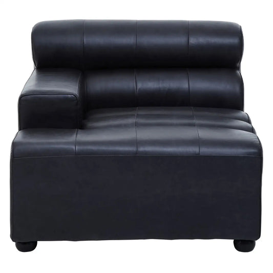 King Right Arm Distressed Leather 1 Seater Sofa In Slate Grey