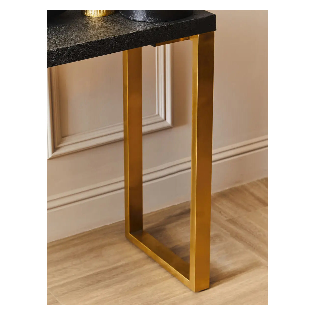 Cardoba Set Of 2 Shagreen Top Console Tables In Black