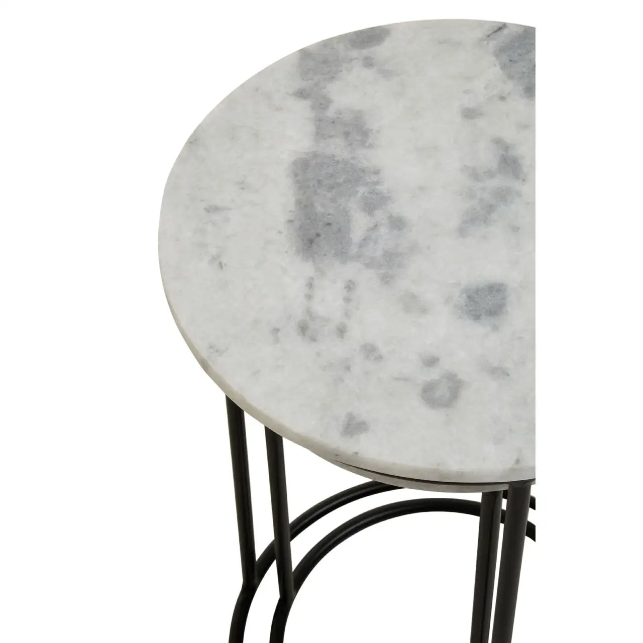 Mandoli Marble Top Nest Of 2 Side Tables In White