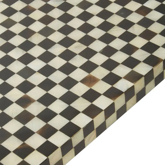 Obra Mother Of Pearl Wooden Coffee Table In Black And White