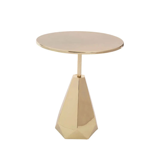 Amira Stainless Steel Side Table In Shiny Gold