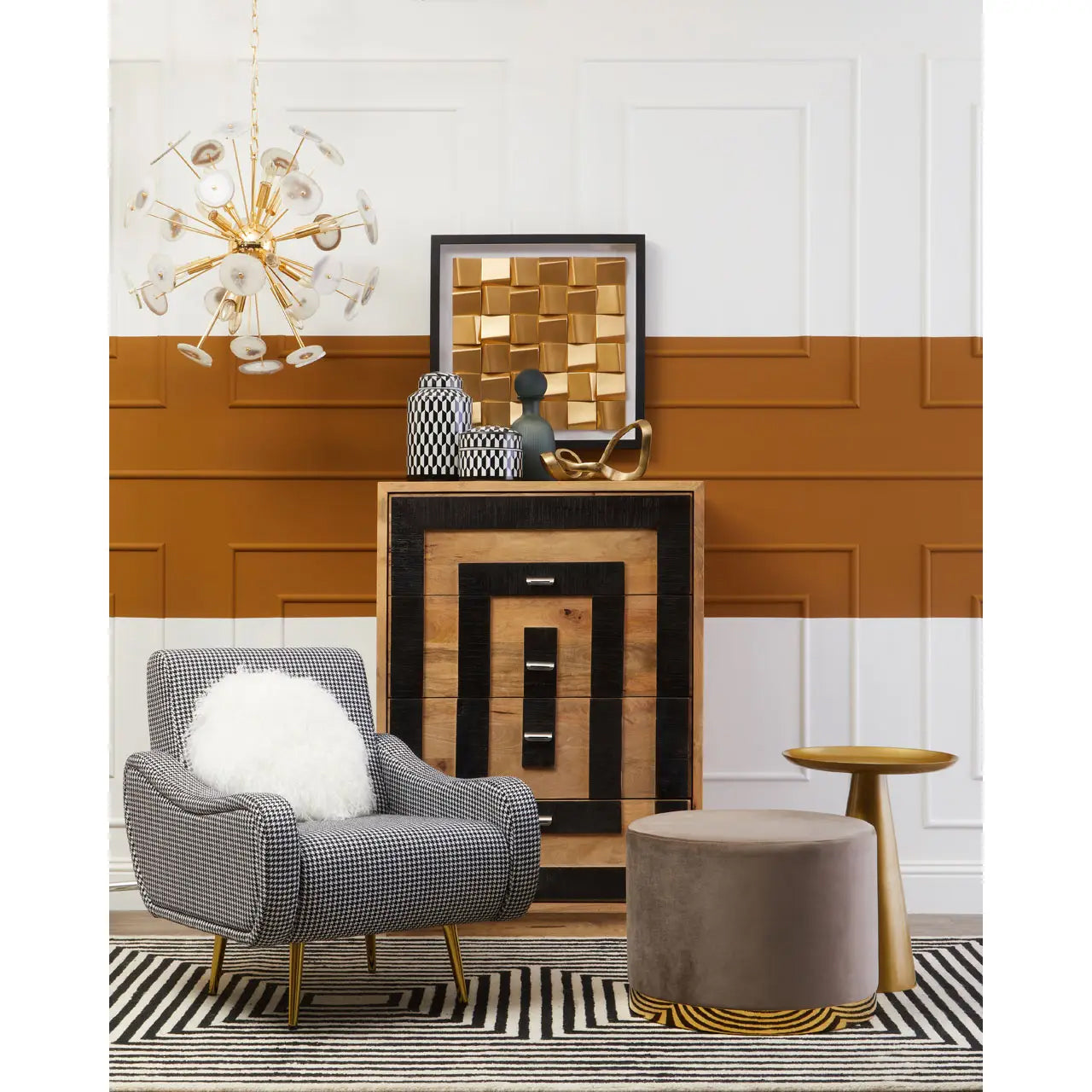 Pali Round Aluminium Side Table In Gold