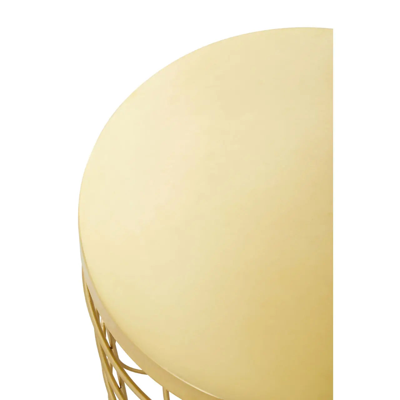 Pali Round Aluminium Side Table In Gold With Caged Base