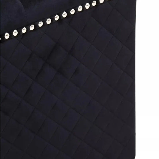 Zamora Square Velvet Ottoman In Black