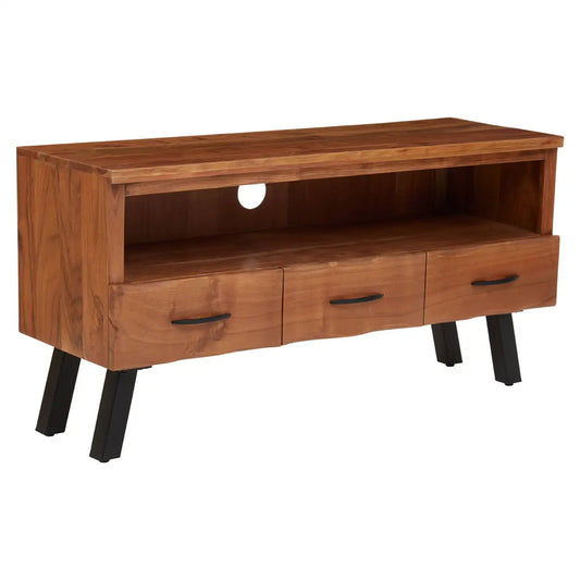 Nashik Acacia Wooden TV Stand With 3 Drawers In Natural