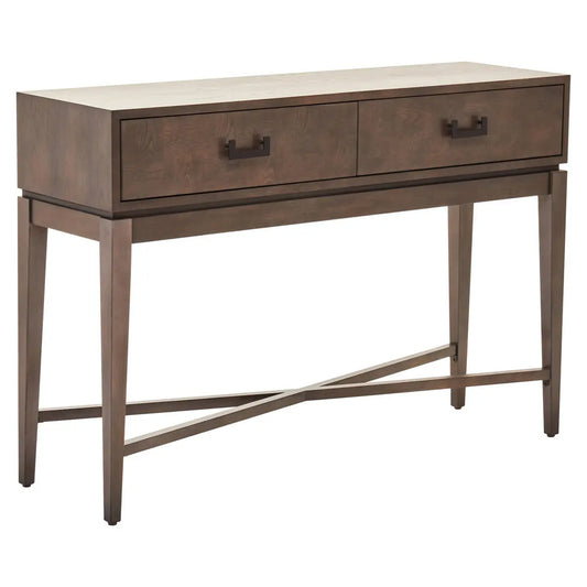 Dimaro Wooden Console Table With 2 Drawers In Antique Grey