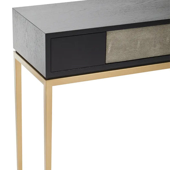 Deruta Wooden Console Table With 1 Drawer In Grey Shagreen