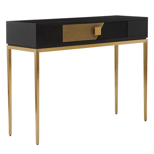 Davoli Wooden Console Table With 1 Door In Black
