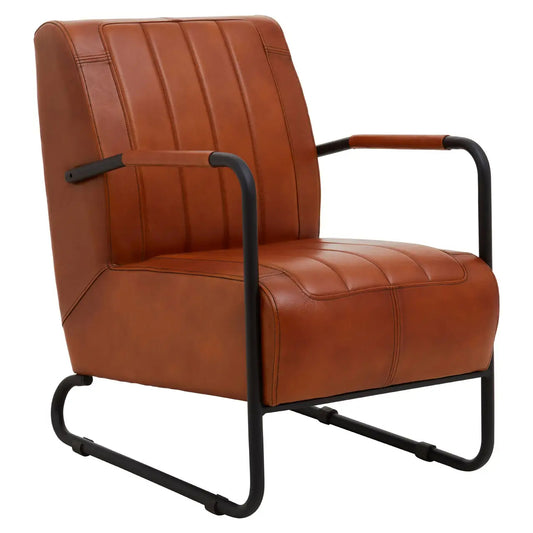 Buffalo Genuine Leather Armchair In Tan