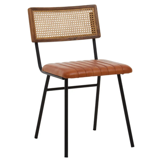 Buffalo Genuine Leather Dining Chair In Tan