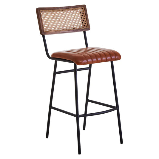 Buffalo Genuine Leather Bar Chair In Tan