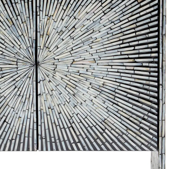 Obra Mother Of Pearl Wooden Sideboard In Black And White