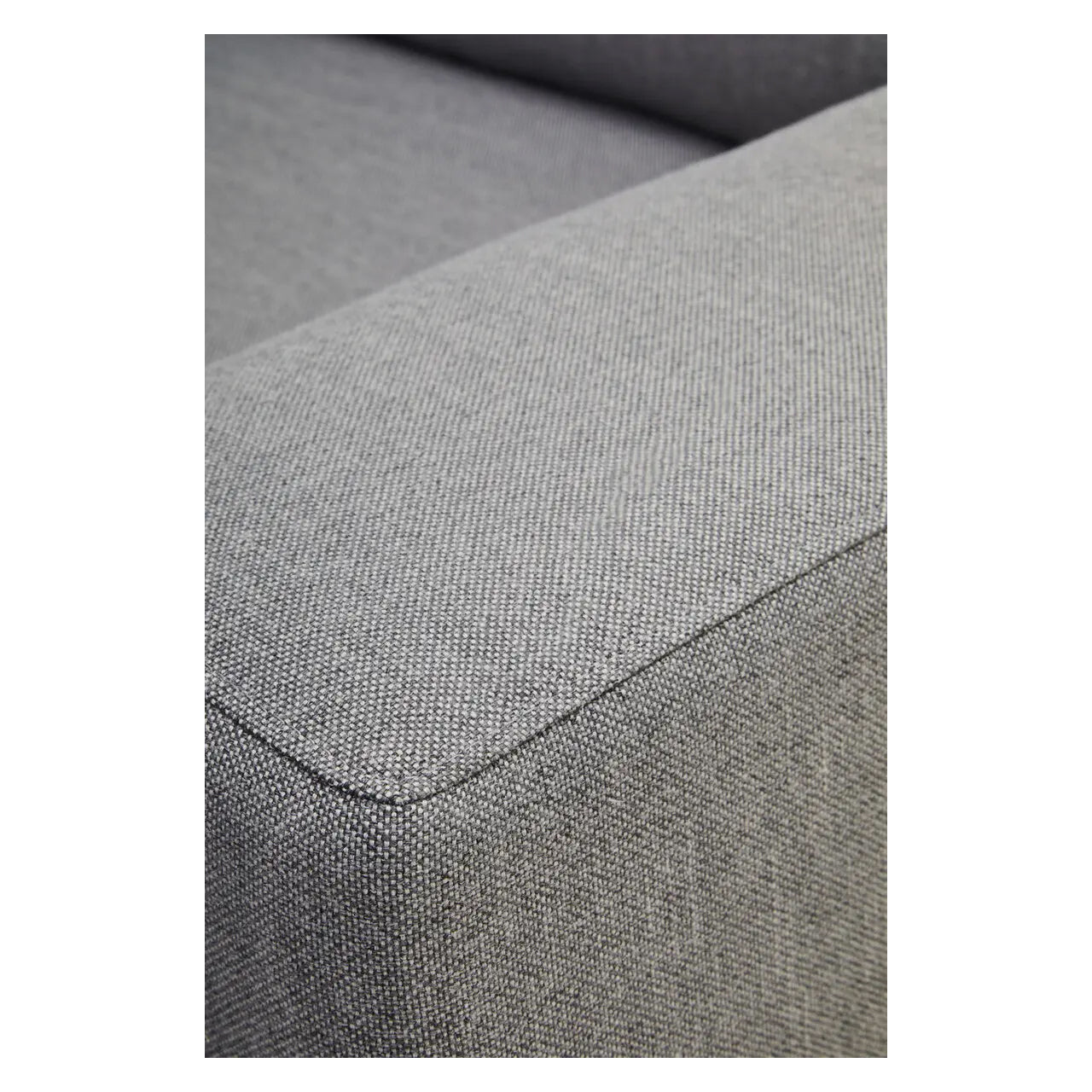 Toulon Fabric Left Chaise 3 Seater Sofa In Grey With Black Metal Legs