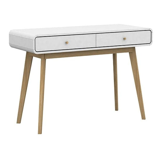 Cassie Wooden Computer Desk With 2 Drawers In White
