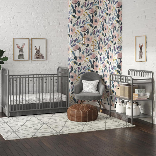 Monarch Hill Ivy Metal Baby Crib Cot Bed In Grey