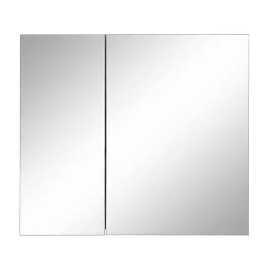 Wisla Wooden Bathroom Mirrored Cabinet With 2 Doors In White