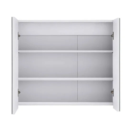 Wisla Wooden Bathroom Mirrored Cabinet With 2 Doors In White