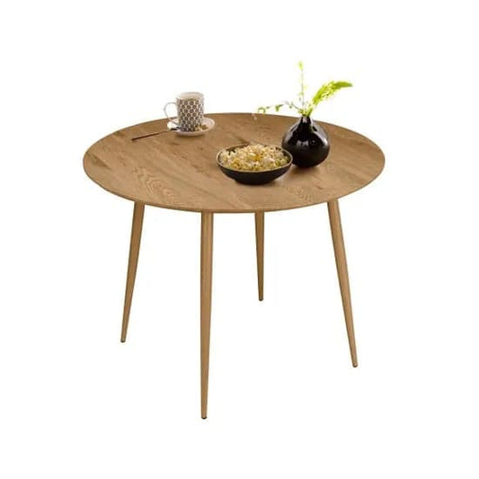 Monza Round Wooden Dining Table In Oak