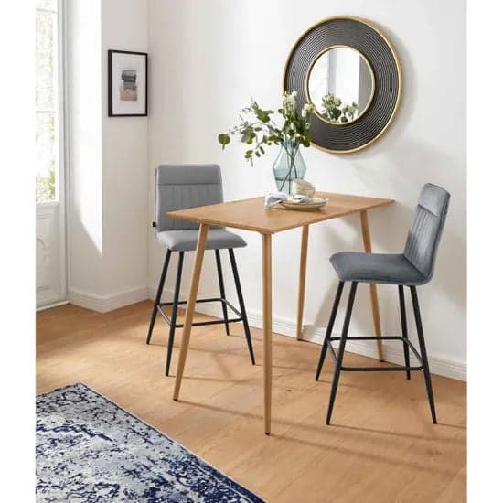 Monza Rectangular Wooden Bar Table In Oak
