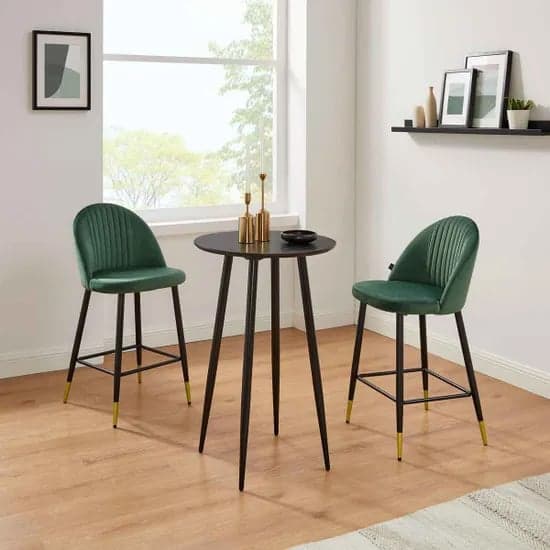 Monza Round Wooden Bar Table In Black