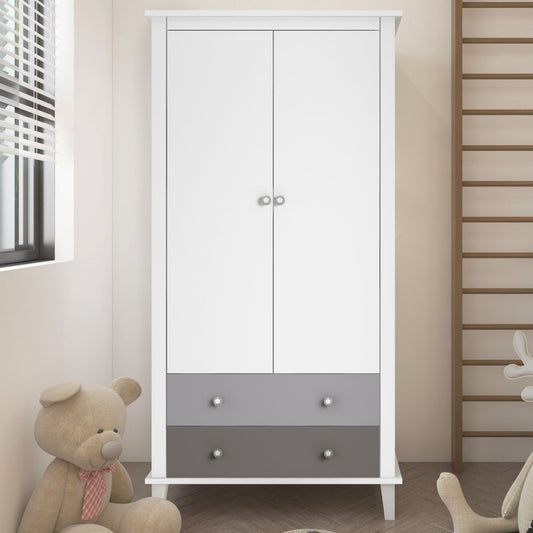 Monarch Hill Poppy Wardrobe With 2 Doors And 2 Drawers In Grey