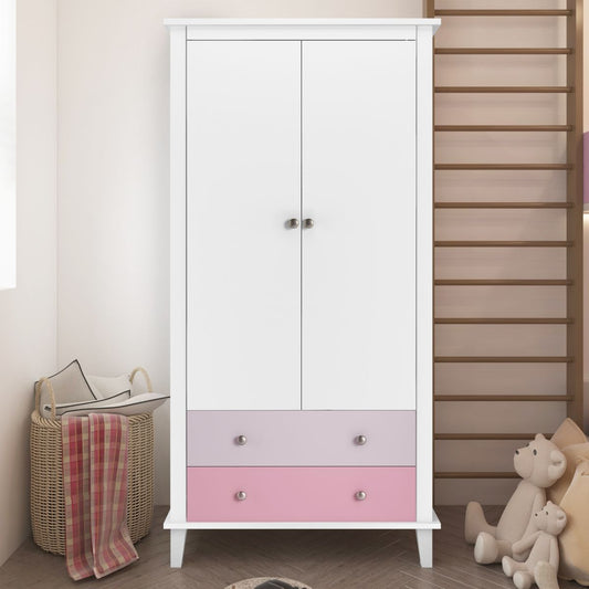 Monarch Hill Poppy Wardrobe With 2 Doors And 2 Drawers In Pink