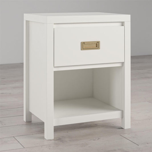 Haven Wooden Bedside Cabinet With 1 Drawer In White