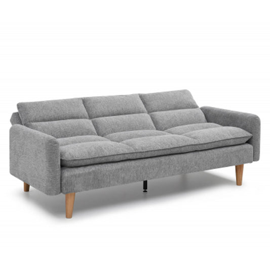 Cosy Rest Chenille Effect Fabric 3 Seater Sofa Bed In Light Grey