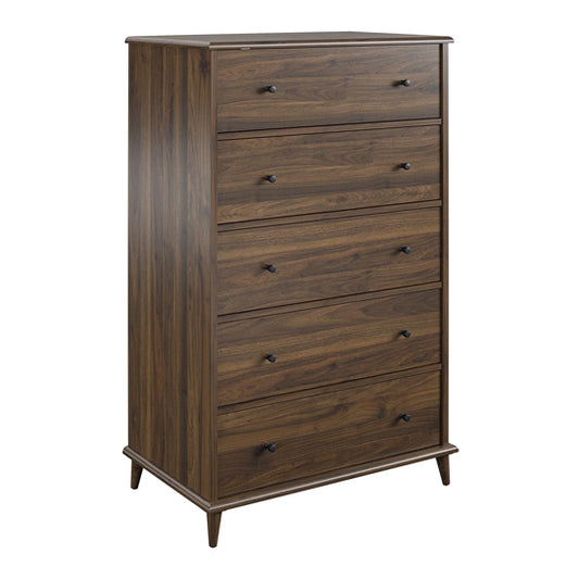 Farnsworth Wooden Chest Of 5 Drawers In Walnut