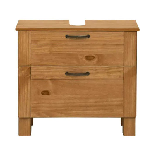 Alby Wooden Bathroom Vanity Unit With 2 Drawers In Brown